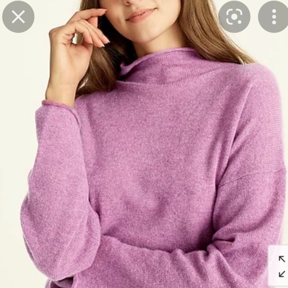 J Crew Cashmere Rollneck Sweater in Heather
